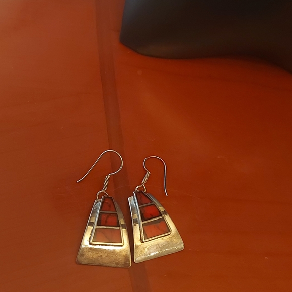 Vintage Sterling silver drop earrings - Picture 9 of 11